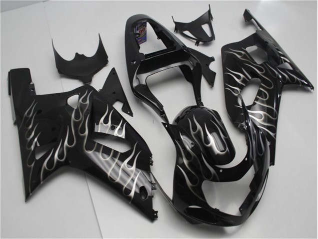 Carene GSXR 600 / 750 K1 K2 K3 01-03 - Nero Bianco Fiamma