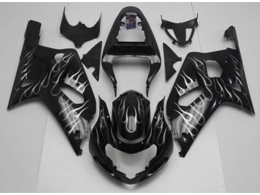 Carene GSXR 600 / 750 K1 K2 K3 01-03 - Nero Bianco Fiamma
