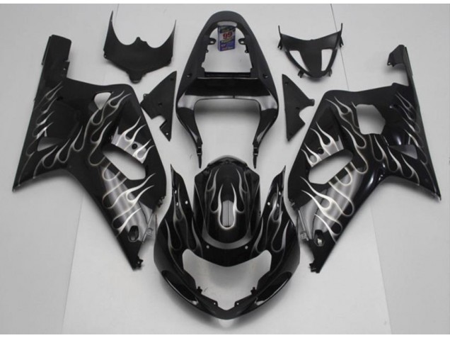 Carene GSXR 600 / 750 K1 K2 K3 01-03 - Nero Bianco Fiamma