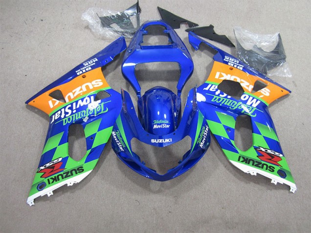 Carene GSXR 600 K1 K2 K3 01-03 - Blu Verde Telefumia Movistar Carene GSXR 600 K1 K2 K3 01-03 - Blu Verde Telefumia Movistar