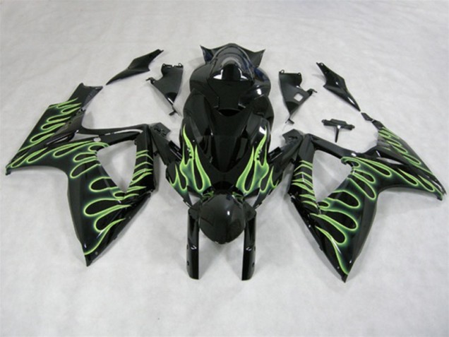 Carene GSXR 600 K6 06-07 - Nero Verde Fiamma Carene GSXR 600 K6 06-07 - Nero Verde Fiamma