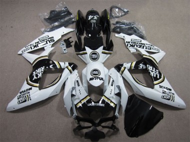 Carene GSXR 600 K8 08-10 - Bianco Lucky Strike Nero Motul