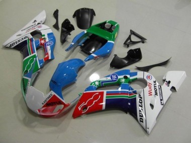 Carene R6 98-02 - Blu Bianco Verde Rosso Wudy Motul Dunlop