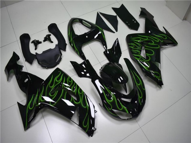 Carene ZX10R 06-07 - Nero Verde Fiamma Carene ZX10R 06-07 - Nero Verde Fiamma