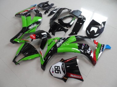 Carene ZX10R 11-15 - Verde Nero con Numero 66