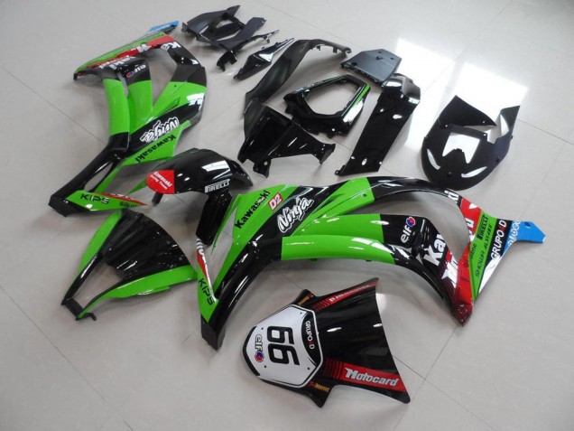 Carene ZX10R 11-15 - Verde Nero con Numero 66