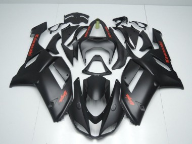 Carene ZX6R 07-08 - Nero Opaco con Rosso Adesivo