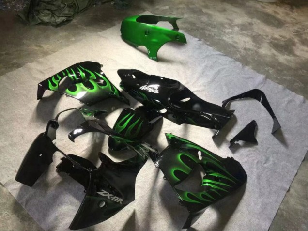 Carene ZX9R 00-01 - Lucido Nero Verde Fiamma