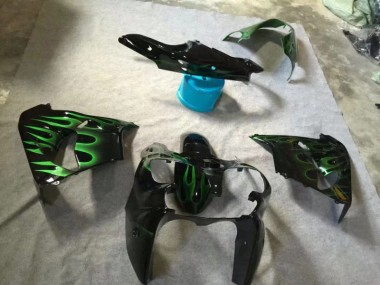 Carene ZX9R 02-03 - Lucido Nero Verde Fiamma